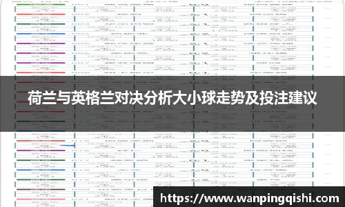荷兰与英格兰对决分析大小球走势及投注建议